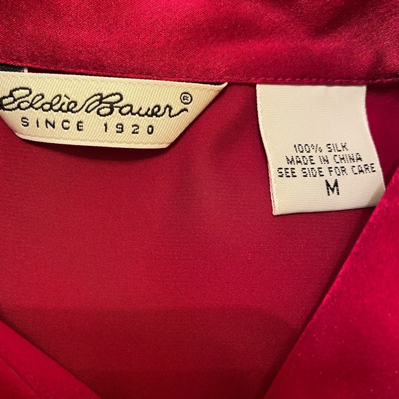 Eddie Bauer red silk blouse size M - Picture 5 of 6